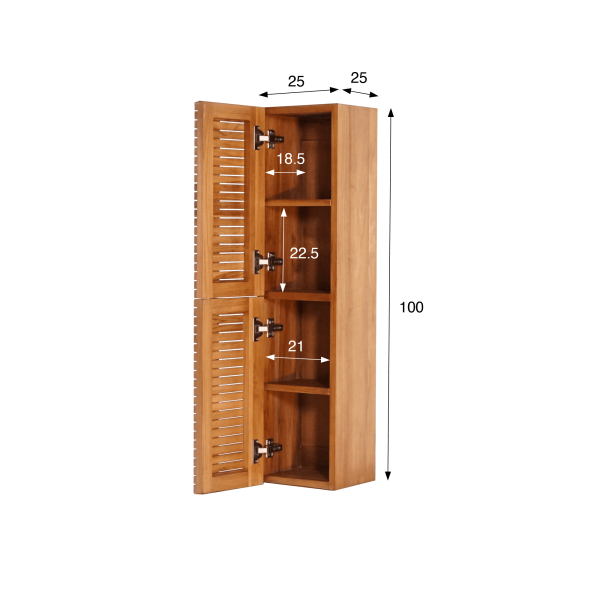 Badkamerkolom in massief teakhout - Devika