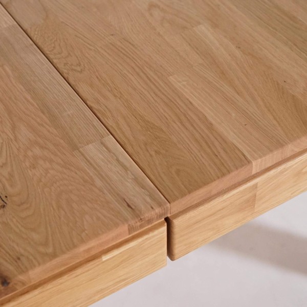 Eettafel in eikenhout 140 x 90 cm met 2 verlengstukken van 40 cm