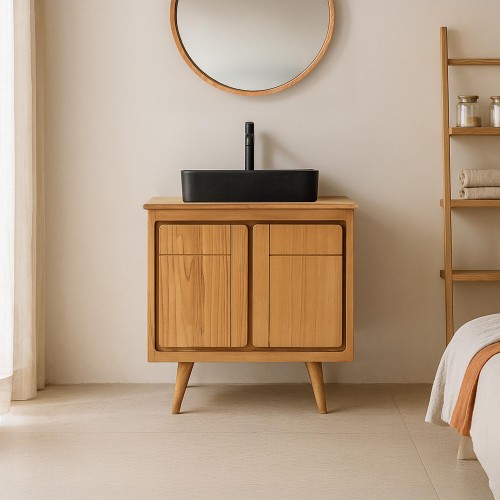 Badkamermeubel in massief teakhout 80 cm – Pragati