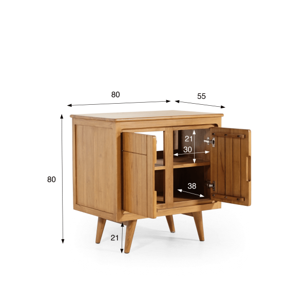 Badkamermeubel in massief teakhout 80 cm – Pragati