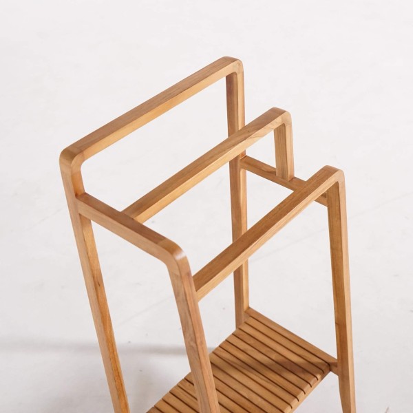 Handdoekhouder voor badkamer in massief teakhout – Devika