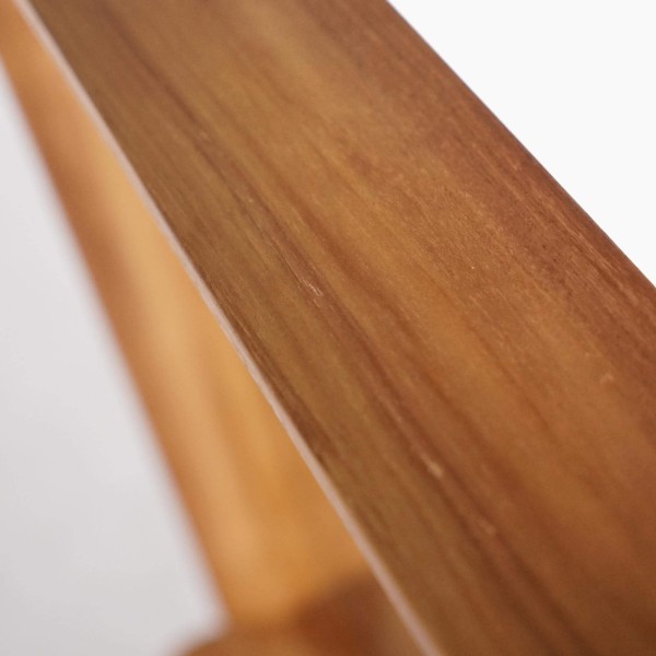 Rechthoekige spiegel in teak hout en rotan vlechtwerk