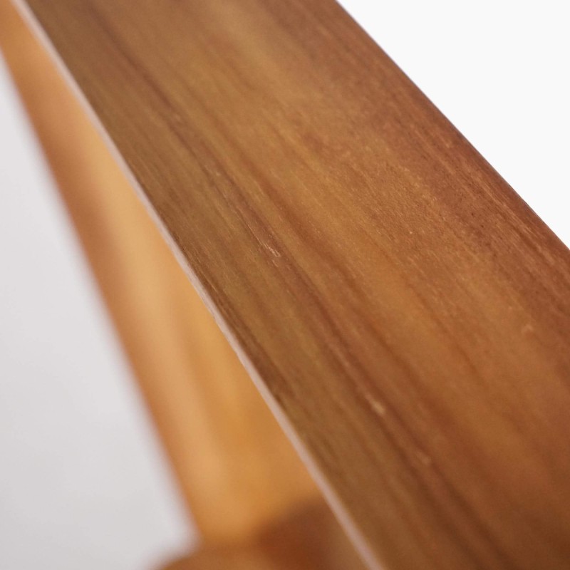 Rechthoekige spiegel in teak hout en rotan vlechtwerk