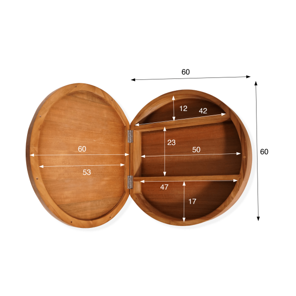 Ronde badkamerspiegel met opbergvak – Devika