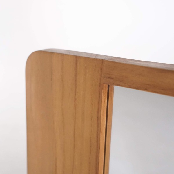 Rechthoekige spiegel van teakhout