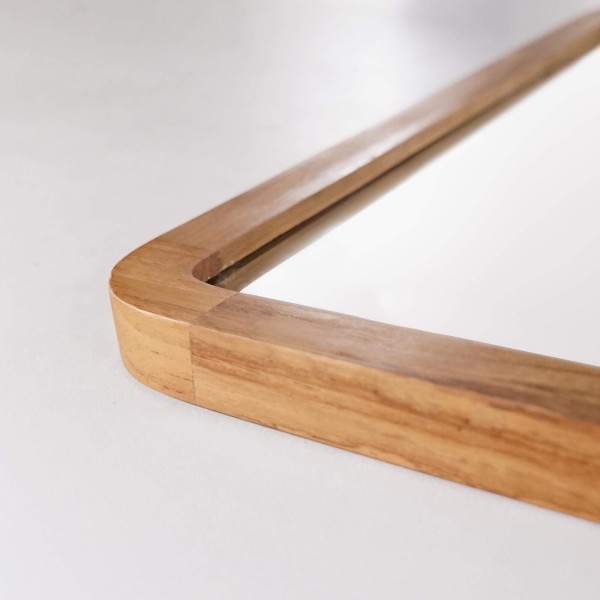 Badkamerspiegel 120 x 70 cm met teak houten rand – Devika