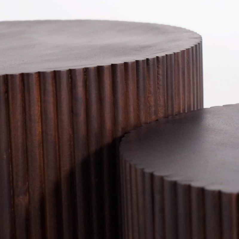 Set van 2 salontafels in massief hout – Sohana