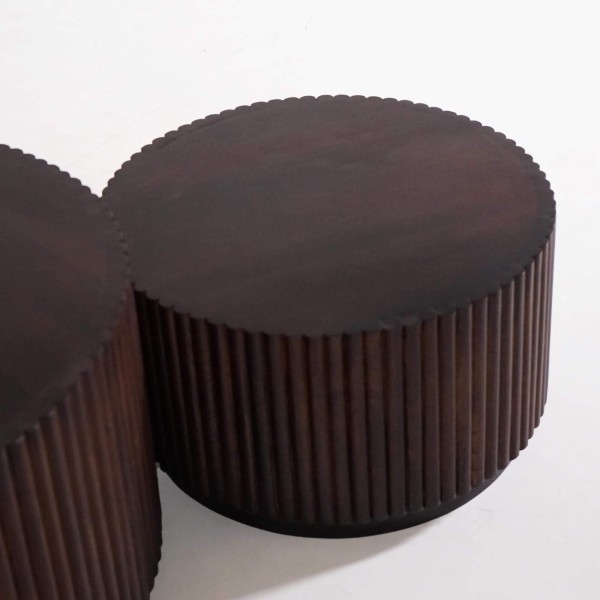 Set van 2 salontafels in massief hout – Sohana