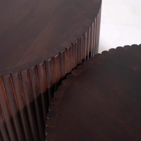 Set van 2 salontafels in massief hout – Sohana