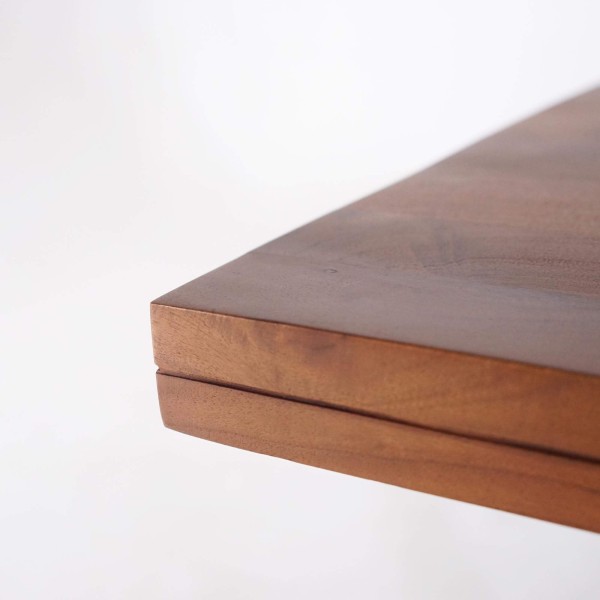 Eettafel in industriële stijl van massief hout met gietijzeren poten – Hudson