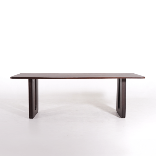 Eettafel in massief mangohout, donkerbruine afwerking – Noba