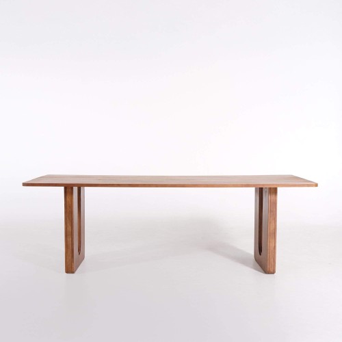 Eettafel in massief mangohout, afwerking in natuurlijke bruine tint – Noba