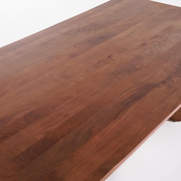 Eettafel in massief mangohout, afwerking in natuurlijke bruine tint – Noba