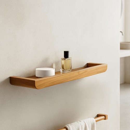 Wandplank in massief teakhout 70 cm