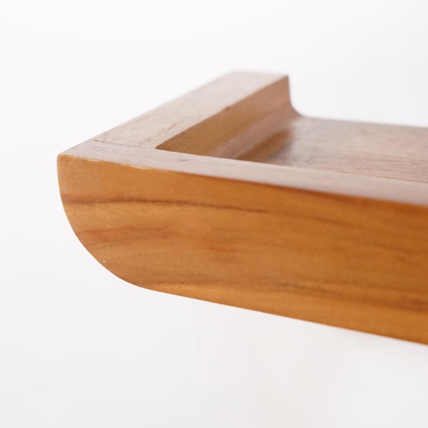 Wandplank van massief teakhout 120 cm