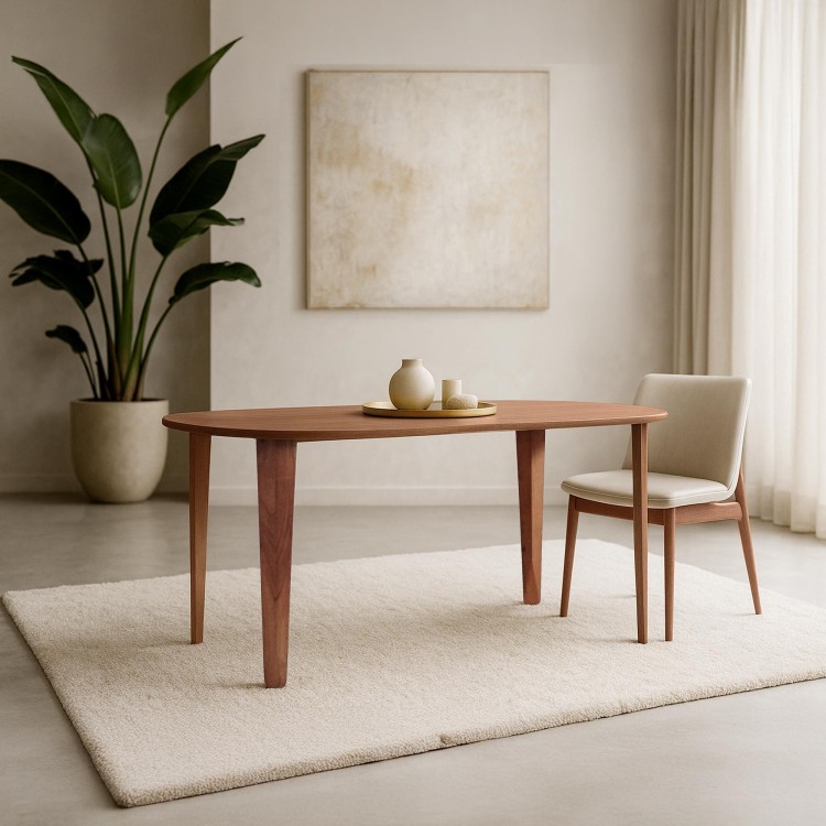 Ovalen eettafel in massief mangohout - Orama