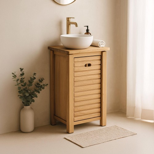 Wastafelmeubel in massief...