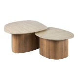 Hedendaagse salontafel in travertin-keramiek (set van 2) – Tavola