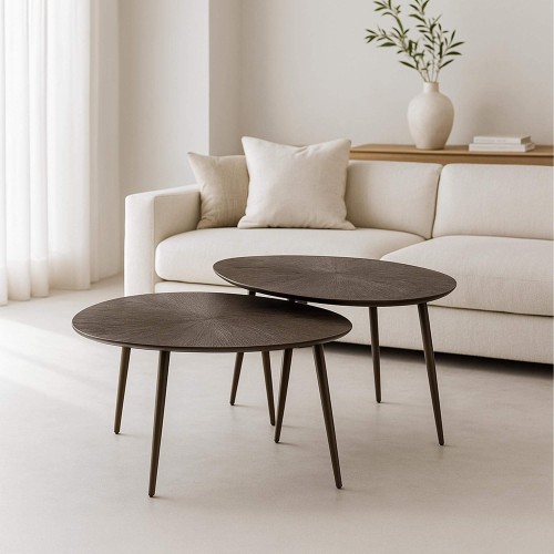 Salontafelset in bronskleurig metaal (set van 2) – Nesso