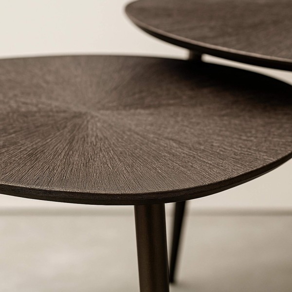 Salontafelset in bronskleurig metaal (set van 2) – Nesso