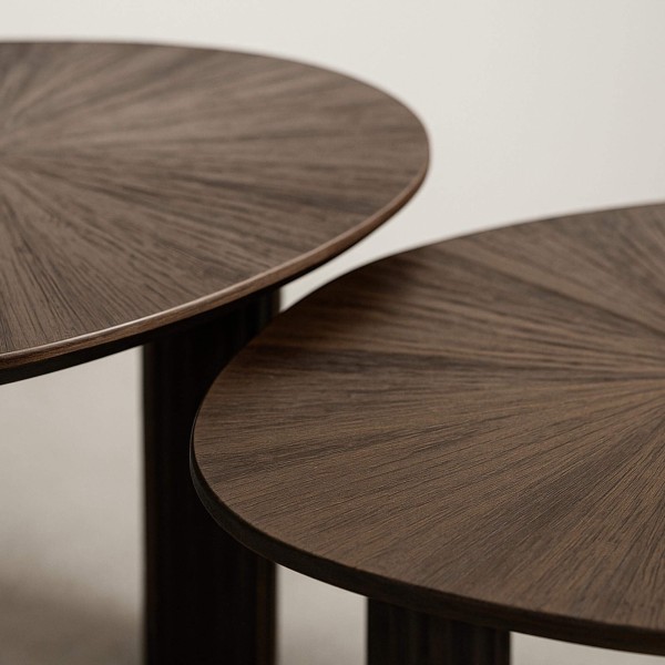 Salontafelset in bruin teakhout (set van 2) – Ovo