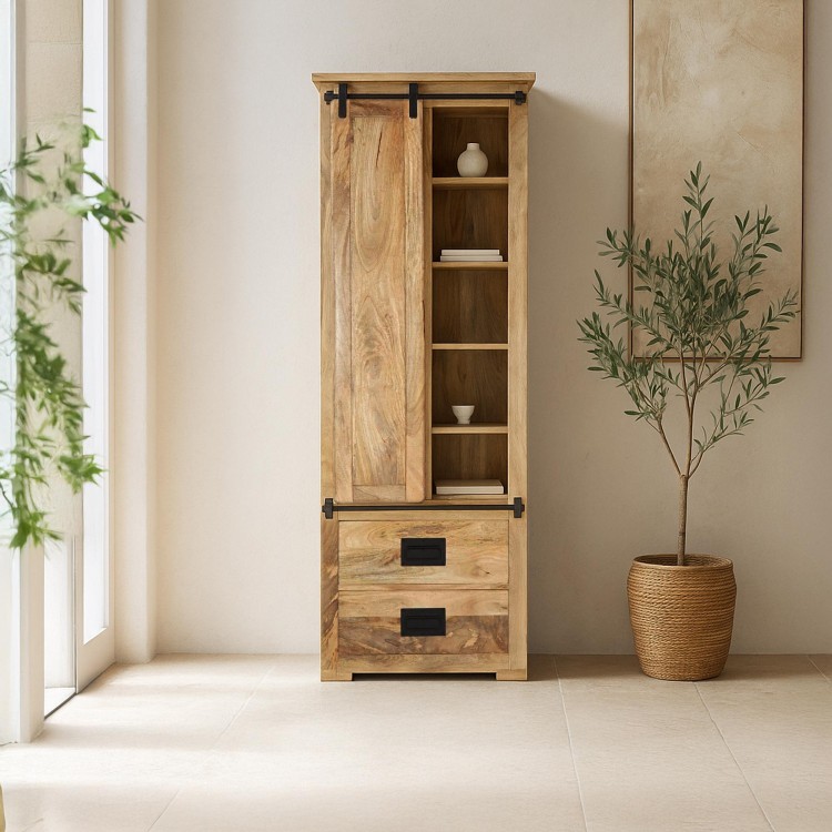 Industriële boekenkast in massief hout - Paris