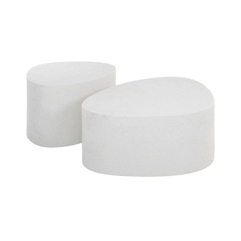 Design witte salontafel in composietmarmer (set van 2) – Arco