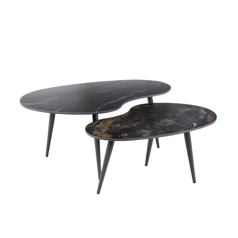 Set van 2 organisch gevormde keramische salontafels