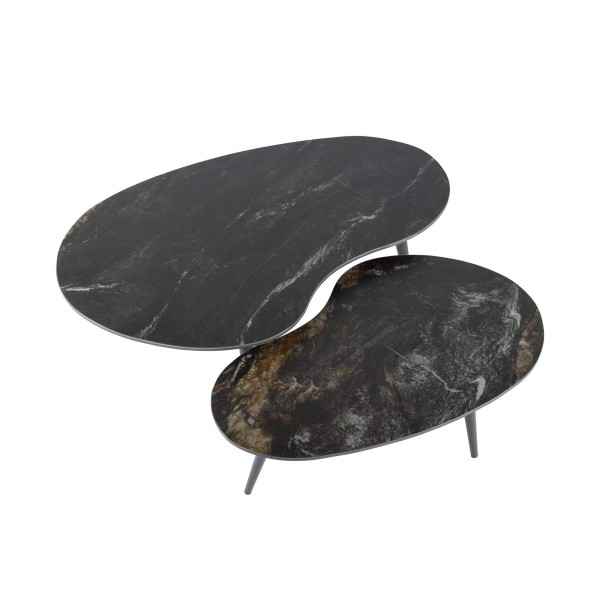 Set van 2 organisch gevormde keramische salontafels