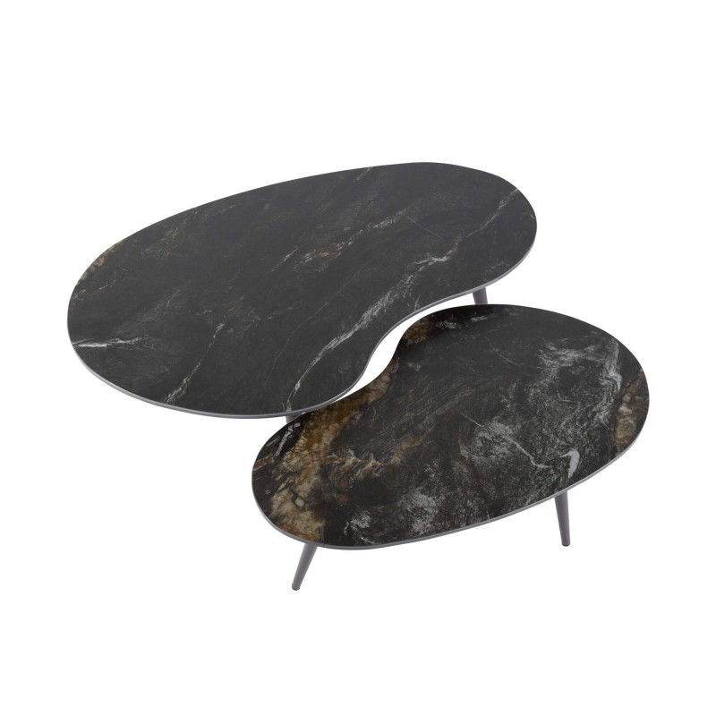 Set van 2 organisch gevormde keramische salontafels