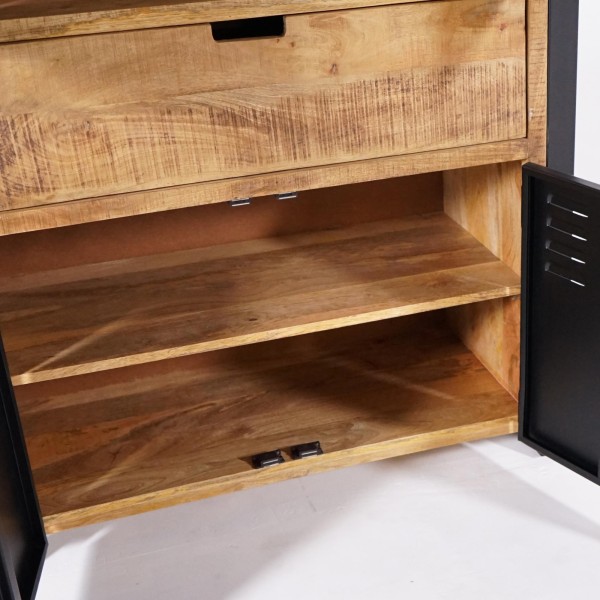 Kast in massief mangohout met metalen deur 60 cm – Kansas