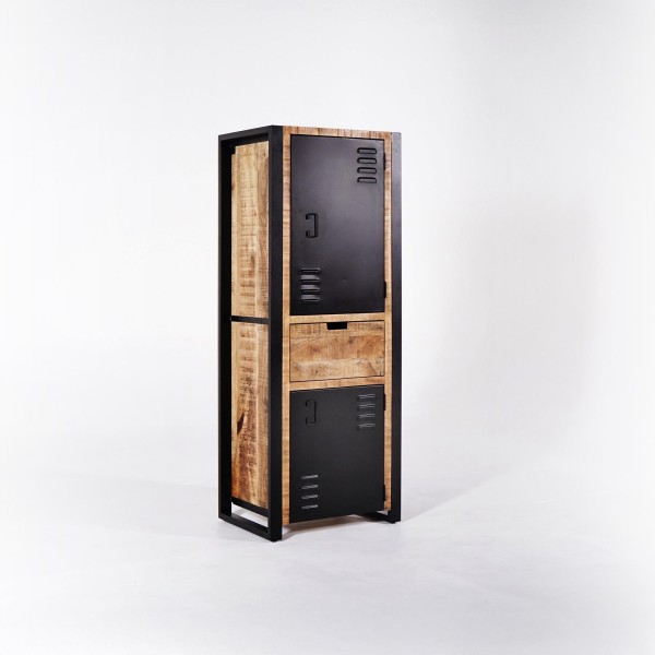 Kast van massief mangohout met metalen deur 60 cm – Kansas