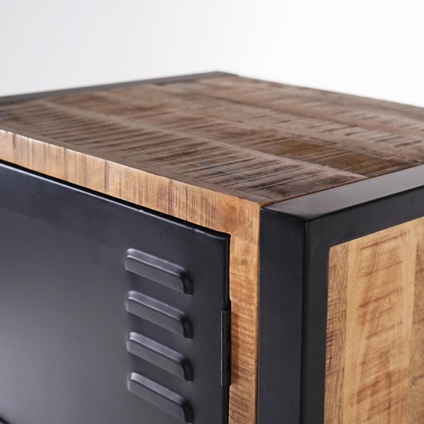 Kast van massief mangohout met metalen deur 60 cm – Kansas