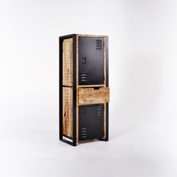 Kast van massief mangohout met metalen deur 60 cm – Kansas