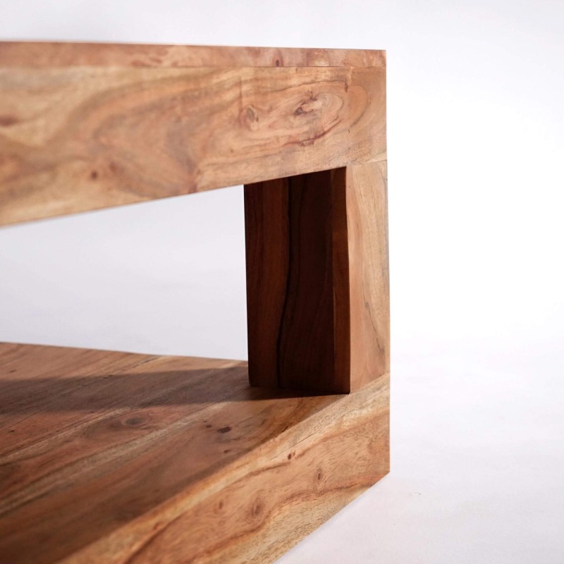 Rechthoekige salontafel in massief acaciahout – Kora