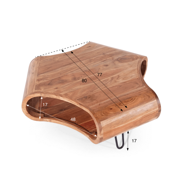 Salontafel in massief acaciahout – Livo