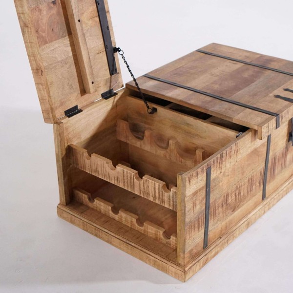 Salontafel met opbergruimte in massief hout