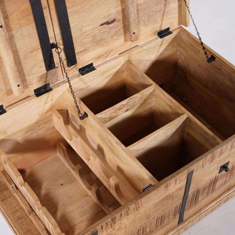 Salontafel met opbergruimte in massief hout