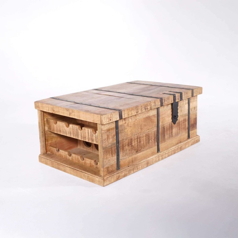 Salontafel met opbergruimte in massief hout