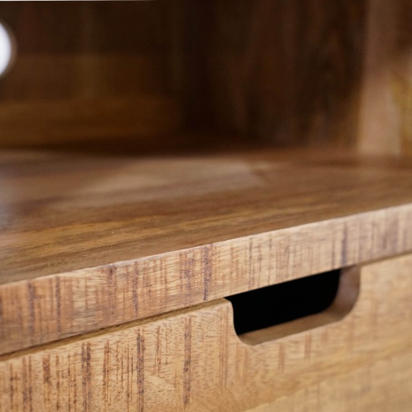 Tv-meubel in massief mangohout met metalen deur 220 cm – Kansas