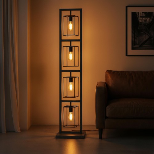 Staande lamp in industriële stijl in metaal – Nocta