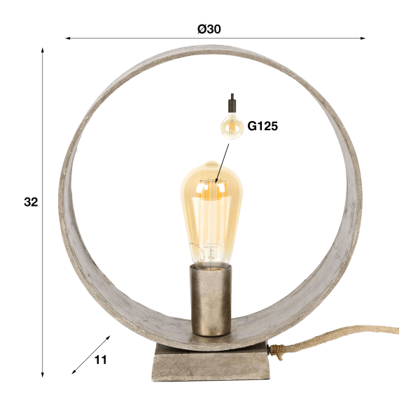 Industriële metalen tafellamp – Osmo