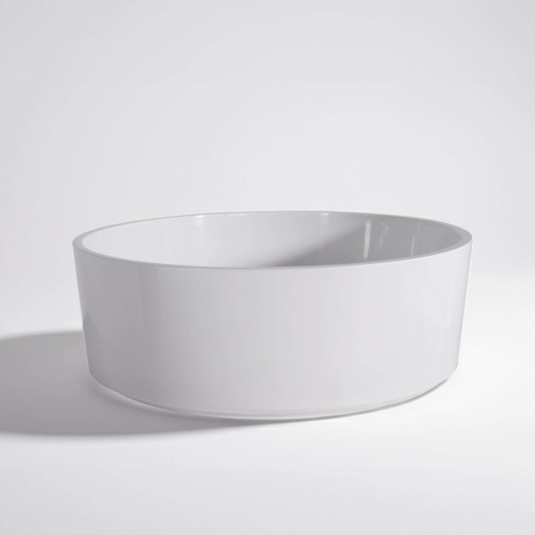 Ronde keramische waskom, glanzend wit – Rundo