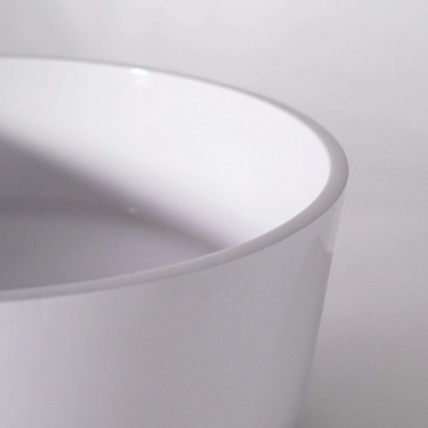 Ronde keramische waskom, glanzend wit – Rundo