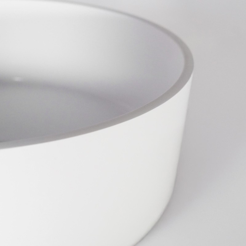 Ronde waskom in mat wit keramiek – Rundo