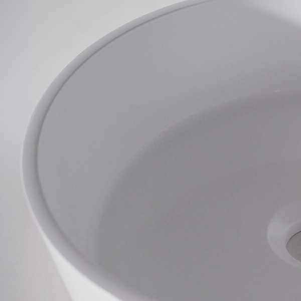 Ronde waskom in mat wit keramiek – Rundo