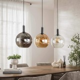 Hanglamp met driekleurige glazen bolvormige kappen – Sfera