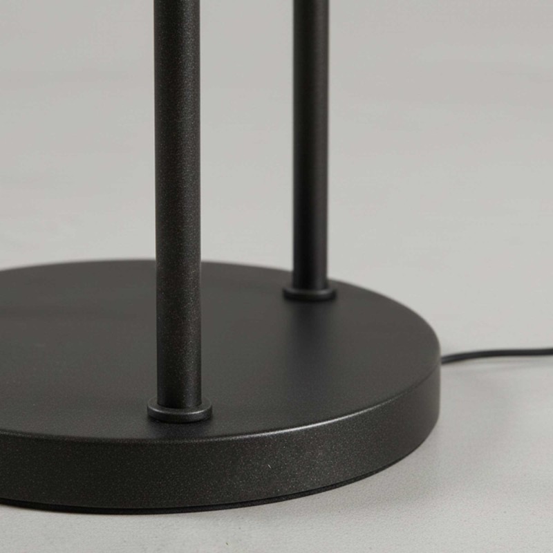 Staande lamp in industriële stijl van metaal met glazen lampenkappen – Caleo