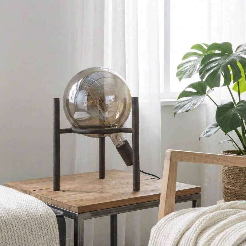 Industriële tafellamp in verouderd zilver – Saturn