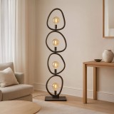 Design vloerlamp in zwart metaal – Solin